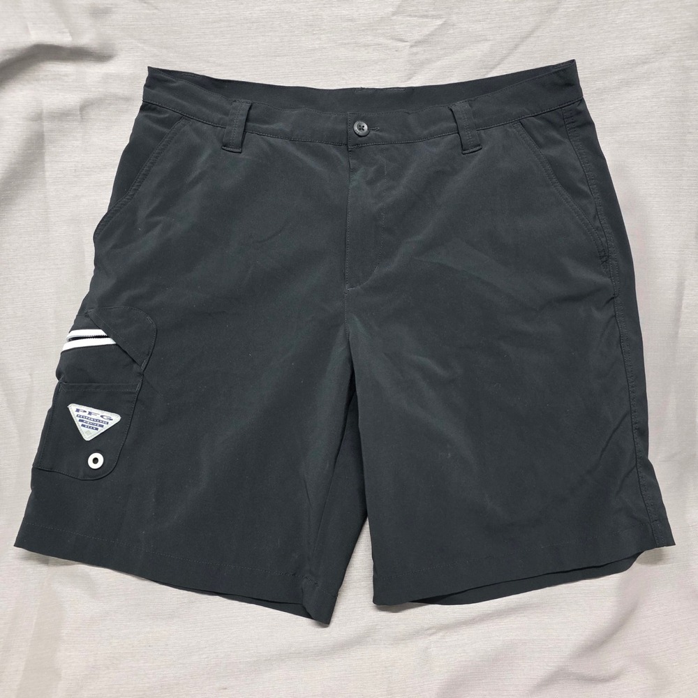 Columbia‎ PFG Mens Black Fishing Shorts Terminal Tackle 38W 10L FM1028